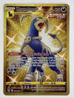 Pokemon TCG Houndoom 179/163 Gold Secret Holo Rare Battle Styles Full Art - Image 1