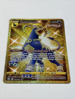 Pokemon TCG Houndoom 179/163 Gold Secret Holo Rare Battle Styles Full Art - Image 2