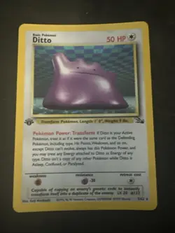 Pokemon Ditto 3/62 Fossil 1st Edition Holo 1999-2000 WOTC - Image 1