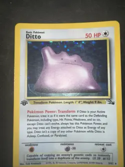 Pokemon Ditto 3/62 Fossil 1st Edition Holo 1999-2000 WOTC - Image 2