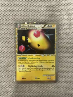 Pokemon Ampharos Prime HeartGold SoulSilver Card 105/123 Holo Ultra Rare - Image 1