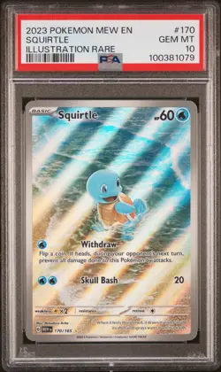 2023 POKEMON MEW EN-151 ILLUSTRATION RARE #170 SQUIRTLE PSA 10 - Image 1