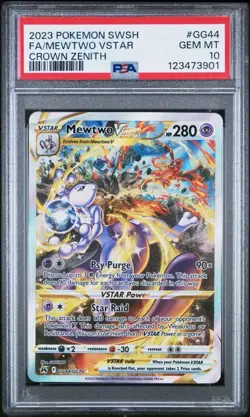 PSA 10 2023 POKEMON SWORD AND SHIELD CROWN ZENITH #GG44 FA/MEWTWO VSTAR - Image 1