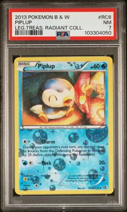 2013 POKEMON B&W LEGEND TREASURES RADIANT COLLECTION #RC6 PIPLUP PSA 7 - Image 1