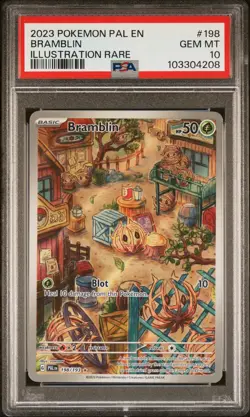 2023 POKEMON PAL EN-PALDEA EVOLVED ILLUSTRATION RARE #198 BRAMBLIN PSA 10 - Image 1
