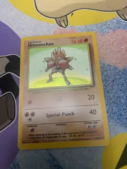 Pokemon TCG Holo Hitmonchan 7/102 Base Set Unlimited Rare WOTC LP+ - Image 2