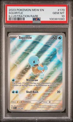 2023 POKEMON MEW EN-151 ILLUSTRATION RARE #170 SQUIRTLE PSA 10 - Image 1