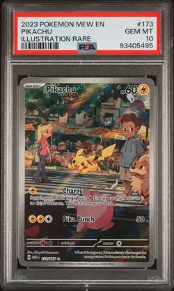 2023 POKEMON MEW EN-151 ILLUSTRATION RARE #173 PIKACHU PSA 10 - Image 1