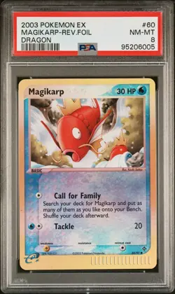 PSA 8 NM-MT 2003 Pokemon Magikarp 60/97 EX Dragon Reverse Rev Holo Foil - Image 1