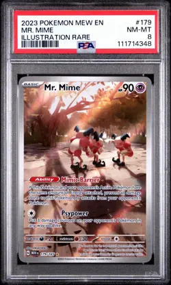 PSA 8 Pokemon Mr. Mime 179/165 MEW EN-151 Illustration Rare Holo - Image 1