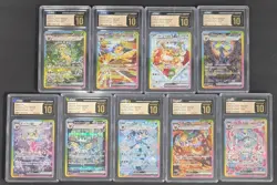 Lot (9) Pokemon JPN SV8a Terastal Fest Eevee Evolution SAR Set CGC 10 PRISTINE - Image 1