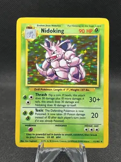 Pokemon TCG Base Set Nidoking Holo Rare 11/102 Vintage WOTC LP - Image 1