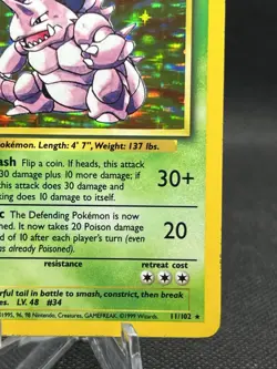 Pokemon TCG Base Set Nidoking Holo Rare 11/102 Vintage WOTC LP - Image 4