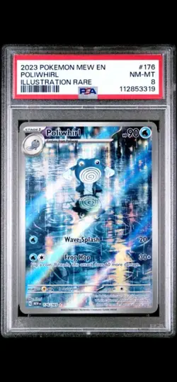 2023 POKEMON MEW EN-151 #176 POLIWHIRL ILLUSTRATION RARE PSA 8 NM-MT - Image 1