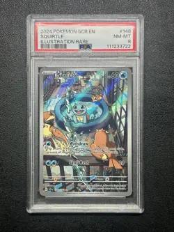 2024 Pokemon SCR en Squirtle Illustration Rare PSA 8 - Image 1