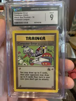 2000 Pokemon TCG Computer Error Trainer #16 CGC GEM MINT 9 BS Promo *SCRATCHES* - Image 1