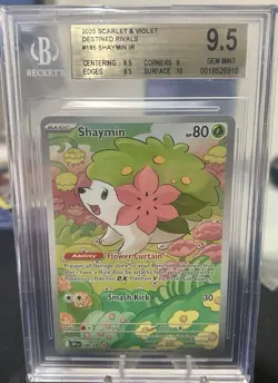 Pokemon TCG Destined Rivals Shaymin 185/182 IR Gem Mint BGS 9.5 - Image 1