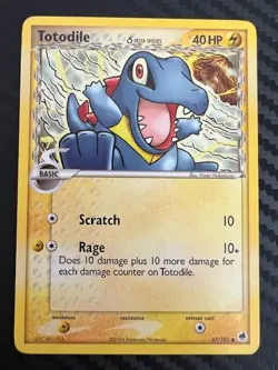 Pokemon TCG Totodile EX Dragon Frontiers 67/101 Regular Common Delta Species LP - Image 1