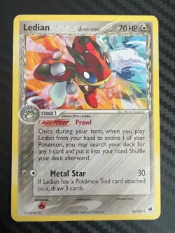 Pokemon TCG Ledian 18/101 EX Dragon Frontiers Regular Rare MP - Image 1