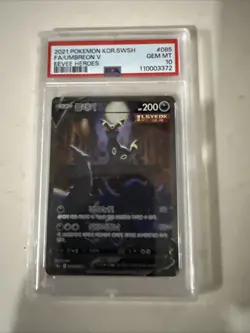 2021 Pokemon Eevee Heroes Korean Umbreon v #085/069 PSA 10 - Image 1