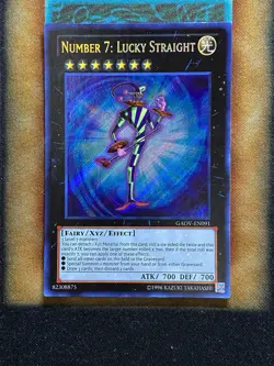 Yugioh Number 7: Lucky Straight GAOV-EN091 Secret Rare LP - Image 1