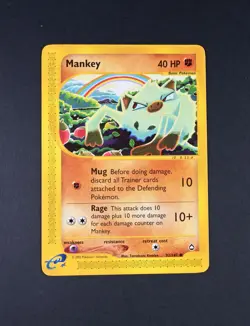 NM Mankey Reg. Non-Holo 92/147 Aquapolis Pokemon Card - Image 1