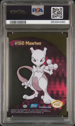 2000 TOPPS POKEMON TV ANIMATION CLEAR CARDS #PC5 MEWTWO PSA 10 - Image 2
