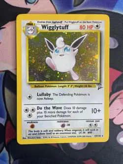 Pokemon TCG Wigglytuff 19/130 Holo Rare Base Set 2 Vintage Card - MP/LP Swirl - Image 1
