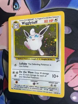 Pokemon TCG Wigglytuff 19/130 Holo Rare Base Set 2 Vintage Card - MP/LP Swirl - Image 3