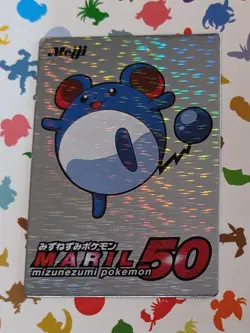Pokemon Marill Meiji Card Silver Foil 2001 Japanese Promo - Image 1