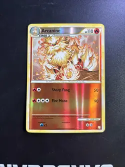 Pokemon TCG Arcanine HeartGold SoulSilver Reverse Holo Card 1/123 Rare - Image 1