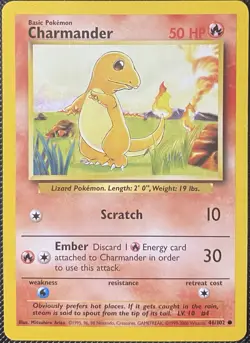 Charmander 046/102 Base Set Regular - Pokemon Card - Image 1