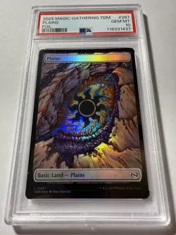 Plains #287 Dragon's Eye FULL ART FOIL MTG TDM Tarkir PSA 10 GEM MINT - Image 1