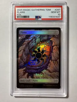 Plains #287 Dragon's Eye FULL ART FOIL MTG TDM Tarkir PSA 10 GEM MINT - Image 2