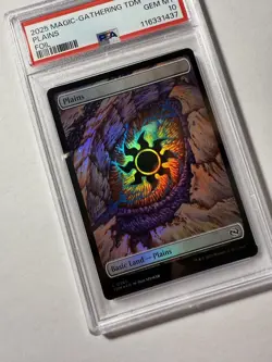 Plains #287 Dragon's Eye FULL ART FOIL MTG TDM Tarkir PSA 10 GEM MINT - Image 3