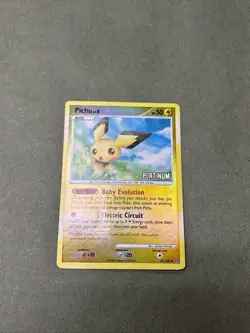 Pokemon - Pichu 45/100 Platinum Reverse Holo Burger King Promo Stamped M/P - Image 2