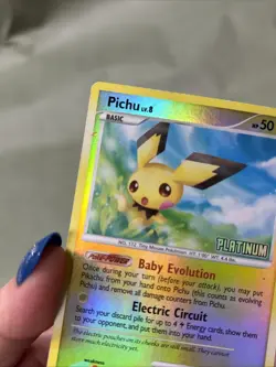 Pokemon - Pichu 45/100 Platinum Reverse Holo Burger King Promo Stamped M/P - Image 5