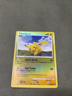 Pikachu Lv. 12 70/100 Reverse Holo Stamp Pokemon Majestic Dawn L/P Offcenter - Image 1