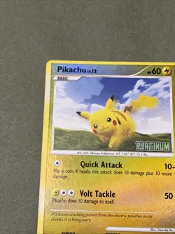 Pikachu Lv. 12 70/100 Reverse Holo Stamp Pokemon Majestic Dawn L/P Offcenter - Image 2