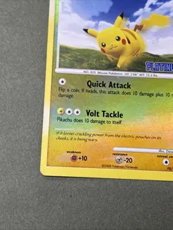 Pikachu Lv. 12 70/100 Reverse Holo Stamp Pokemon Majestic Dawn L/P Offcenter - Image 5