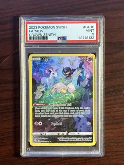 Mew 2023 Pokemon Sword & Shield Crown Zenith GG10/GG70 FA Full Art PSA 9 English - Image 1