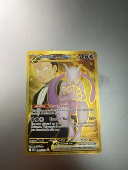 Team Rocket's Mewtwo ex 240/182 Destined Rivals Pokemon Gold Hyper Rare - Image 1