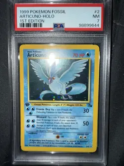 Articuno Holo Rare 1st Edition 1999 Pokemon Fossil PSA 7 Near Mint - Image 1