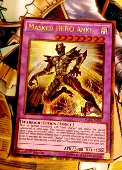 MASKED HERO ANKI - 1ST ED GOLD SECRET RARE NM PGL2-EN011 - YUGIOH OR SPANISH - Image 1