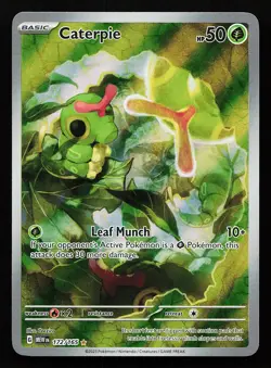 Caterpie 172/165 Illustration Rare Scarlet & Violet 151 Pokemon Card - Image 1