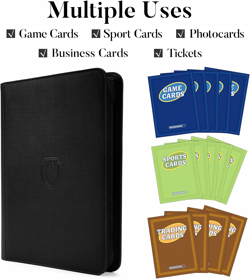 9 Pocket Trading Card Binder -Zipper PU Cover Card Album, Sturdy 360 Loading Hol - Image 3