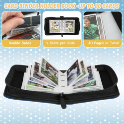 Trading Card Binder, Card Collection Binder Album Folder with 80 Side Loading Po - Image 5