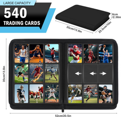 Trading Card Binder 9 Pocket, Zipper Card Collection Binder Album, Sturdy 540 S - Image 2