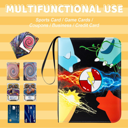Card Binder 4 Pocket with 50 Removable Sleeves-Can Hold 400 Cards,3-Ring Zipper - Image 3
