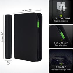 4 Pocket Trading Card Zip Binder, 160 Cards, Premium Exo-Tec Album Material, 20 - Image 2